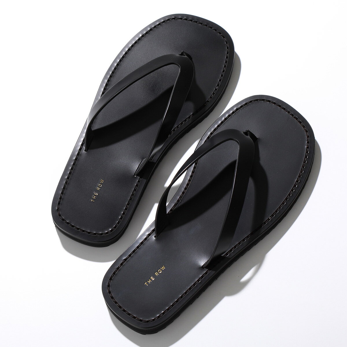 THE ROW ザ・ロウ サンダル CITY FLIP FLOP シティ フリップフロップ F1388 L60 レディース レザー ビーチサンダル スクエアトゥ 靴 BLK