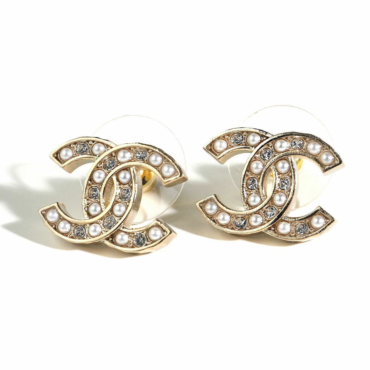 CHANEL シャネル ピアス ABB771 B14169 レディース ココマーク CCマーク パール ラインストーン スタッド アクセサリー NR657