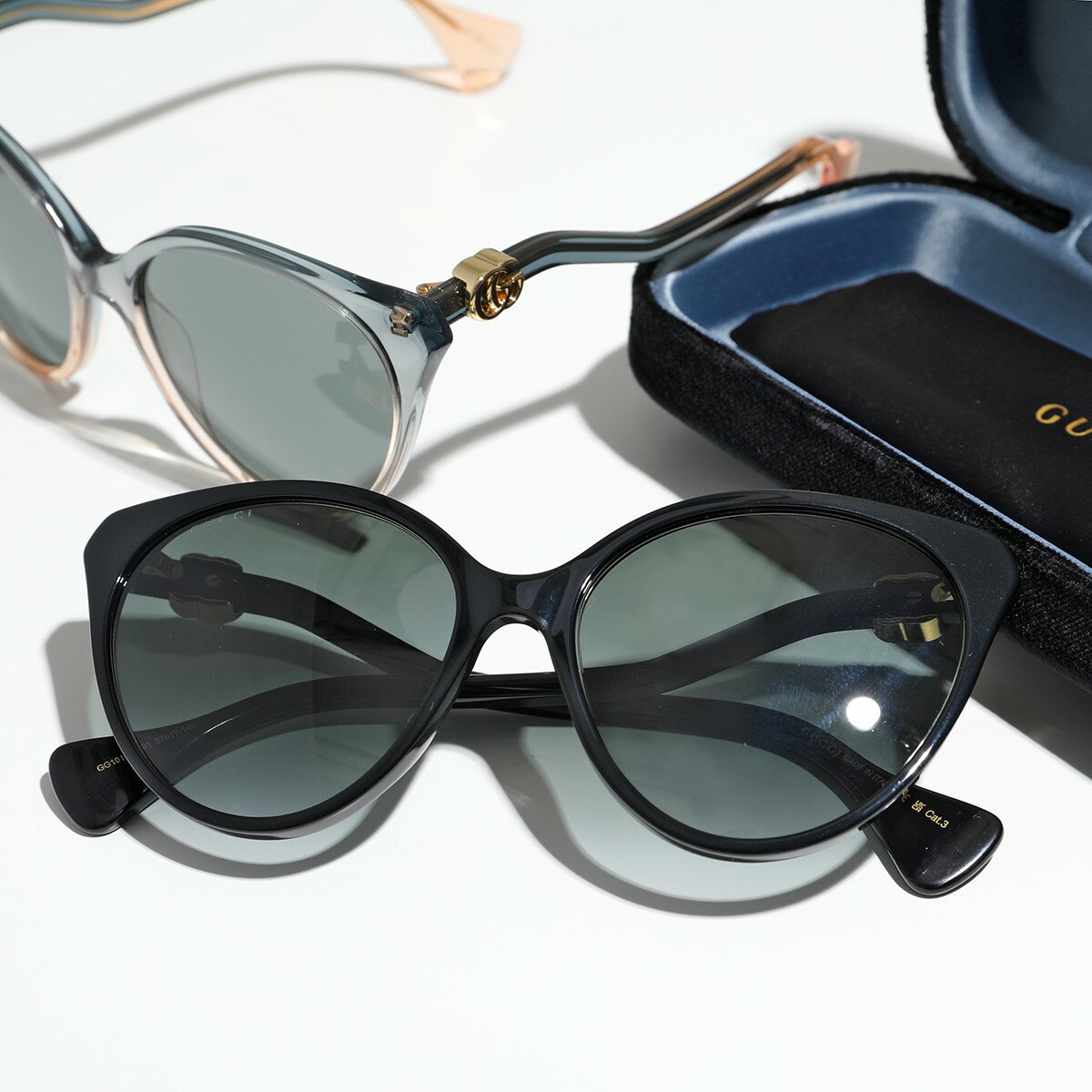 グッチ サングラス（レディース） GUCCI グッチ サングラス GG1011S レディース GGロゴメタル フォックス型 スモークレンズ メガネ 眼鏡 黒縁フレーム グラデーション カラー2色【po_fifth】