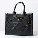 PRADA プラダ トートバッグ 1BA378 ASK レディース ミディアム ハンドバッグ ロゴ シンボル トップステッチ キーリング付き トライアングル 鞄 F0002/NERO