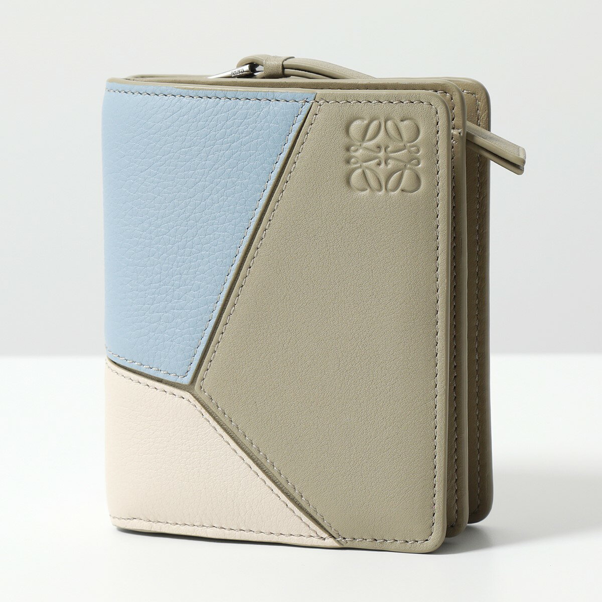 LOEWE ロエベ 二つ折り財布 PUZZLE COMPACT パズル コンパクト C510Z41X01 レディース レザー アナグラム ミニ財布 6051/DUSTY-BLUEのサムネイル