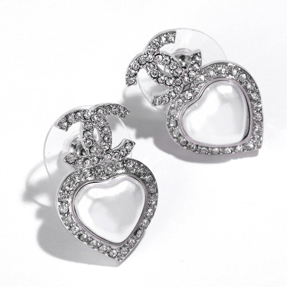 CHANEL シャネル ピアス ABB635 B14143 レディース ココマーク CCマーク ハート パール ラインストーン アクセサリー NR575のサムネイル
