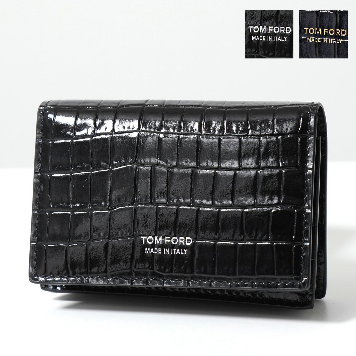 クロコダイル TOM FORD トムフォード カードケース Y0277T LCL239 Y0277 LCL239S LCL239G メンズ レザー 名刺入れ クロコダイル型押し ビジネス パスケース ロゴ カラー3色【po_fifth】