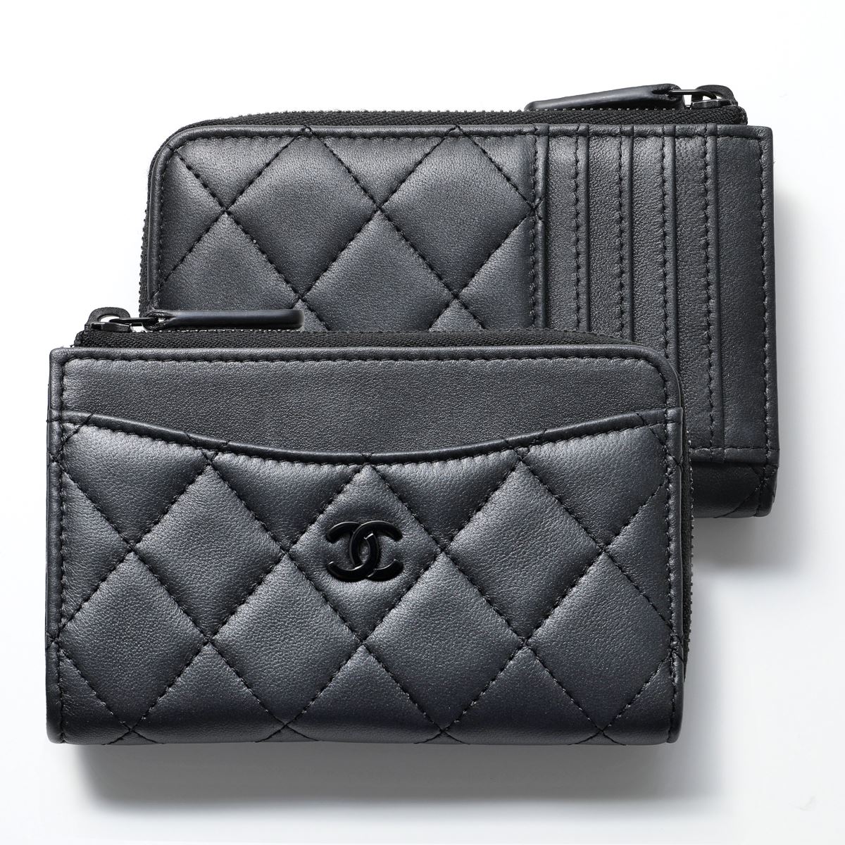 CHANEL シャネル コインケース カードケース AP3179 B13639 レディース フラグメントケース マトラッセ ラムスキン ソーブラック SO BLACK C3906のサムネイル