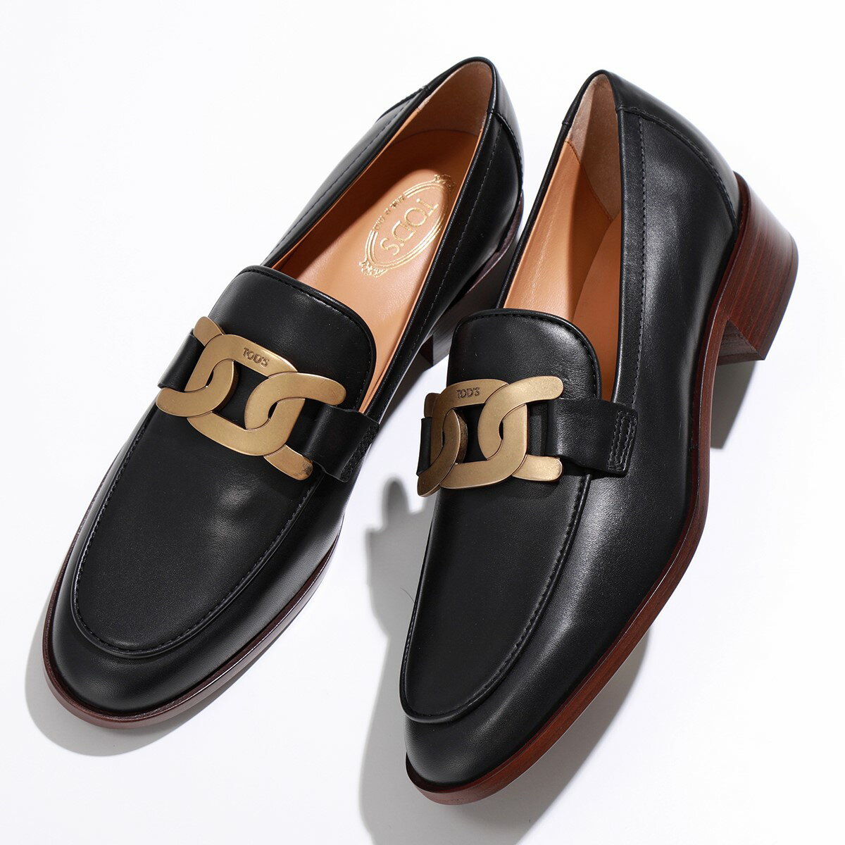 TODS トッズ ローファー KATE ケイト XXW28K0FR00GOC レディース レザー ロゴ チェーン シューズ 靴 B999/NERO【po_fifth】