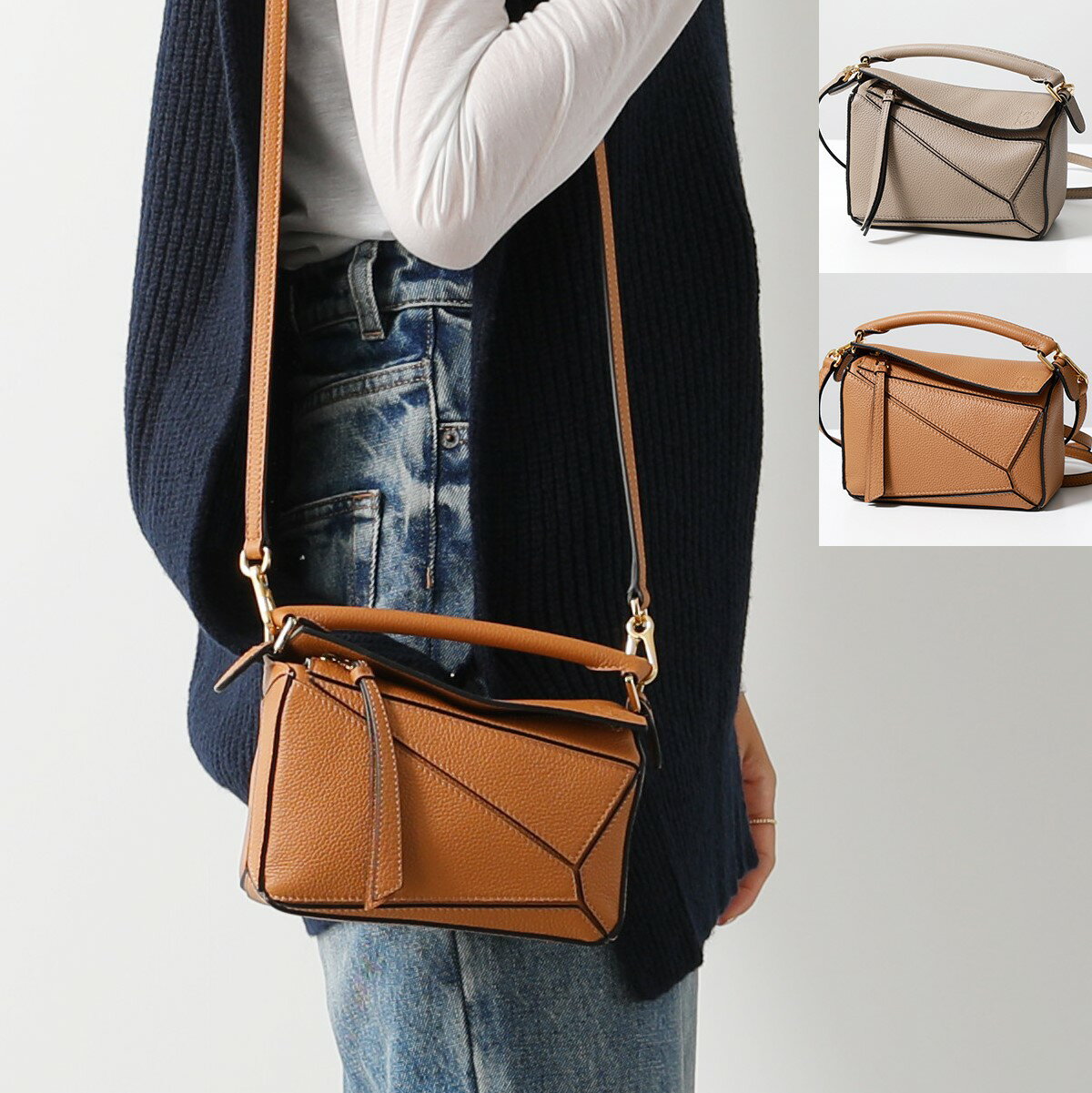 LOEWE ロエベ ショルダーバッグ PUZZLE MINI BAG パズルミニ A510U95X37 レディース アナグラム レザー ポシェット 鞄 カラー2色のサムネイル