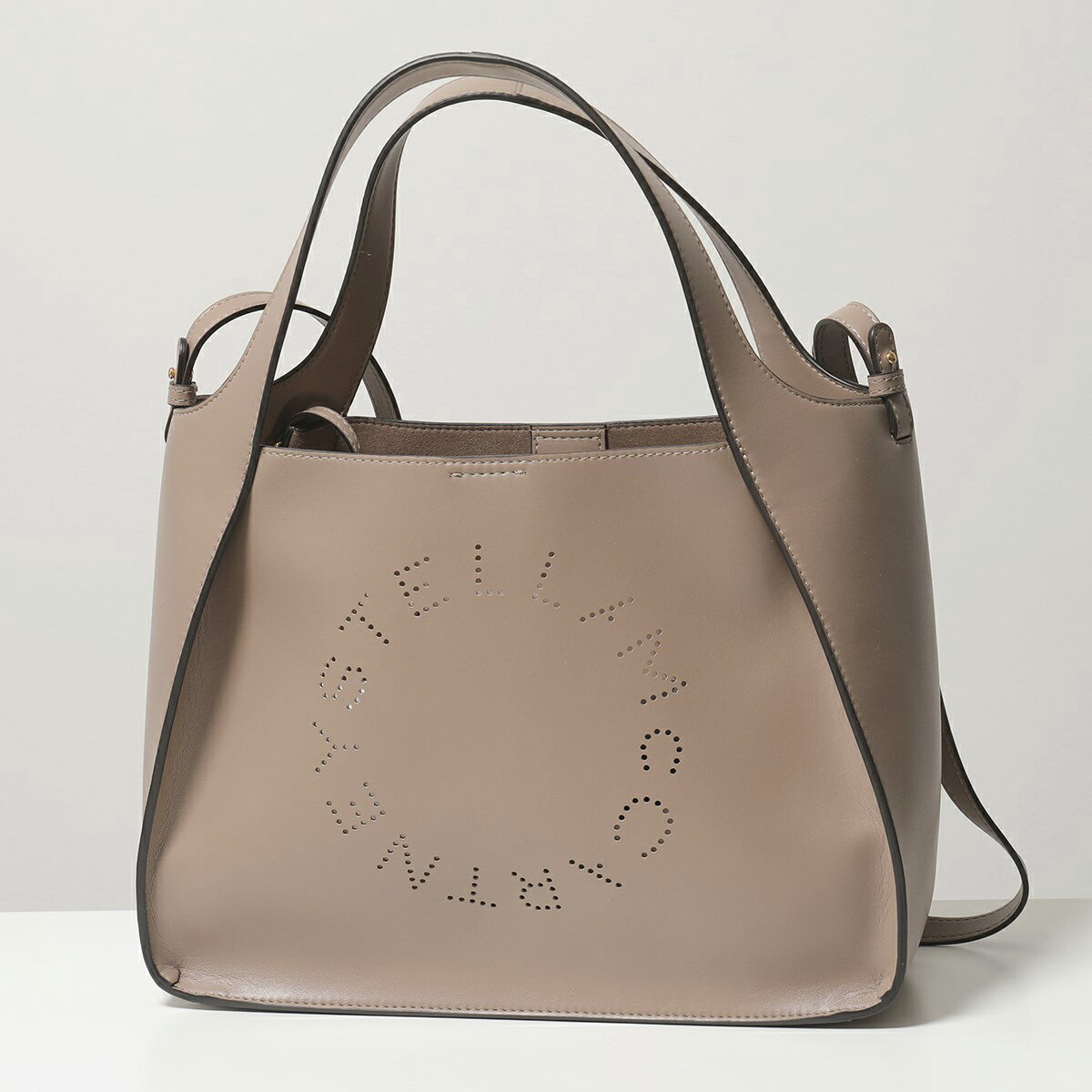 STELLA McCARTNEY ステラマッカートニー 513860 W8542 2800 パンチングロゴ エコレザー トートバッグ ショルダーバッグ ポーチ付き 鞄 レディース