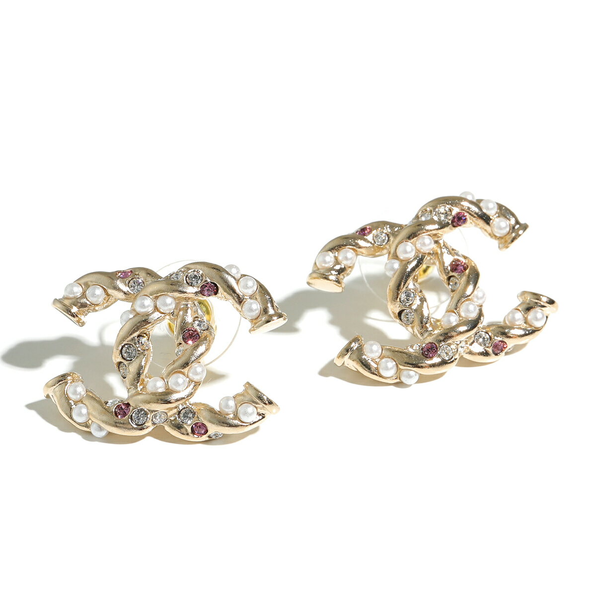 CHANEL シャネル ピアス ABB506 B14167 レディース メタル ココマーク CCマーク パール ラインストーン スタッド アクセサリー NR614のサムネイル