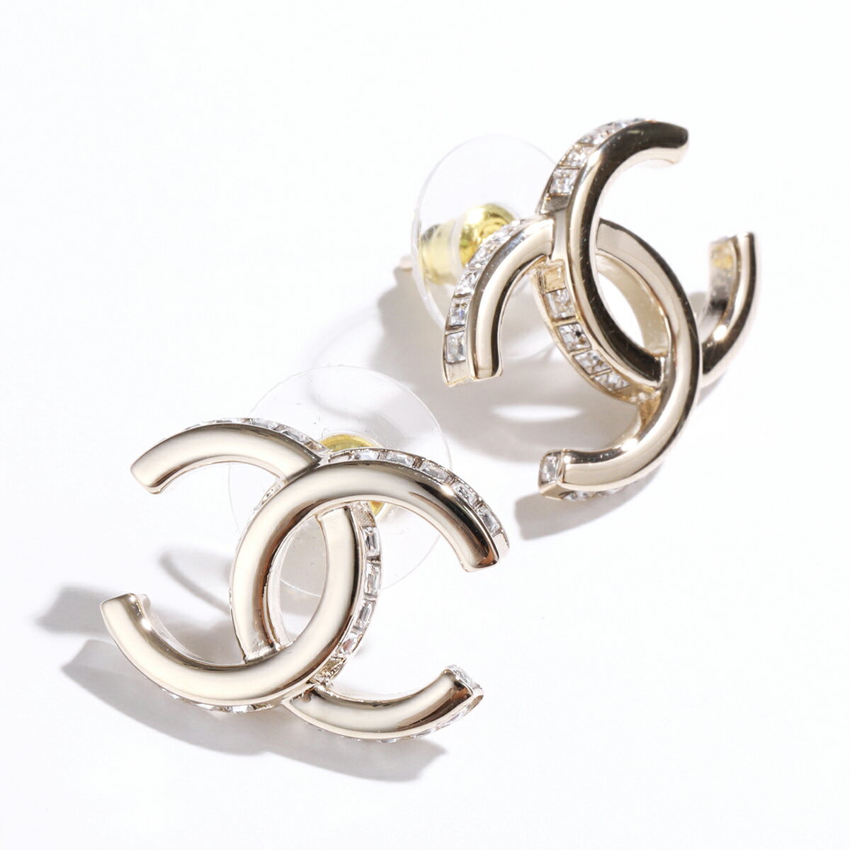 CHANEL シャネル ピアス ABB798 B14187 レディース CCマーク ココマーク ラインストーン メタル スタッド アクセサリー NR682のサムネイル