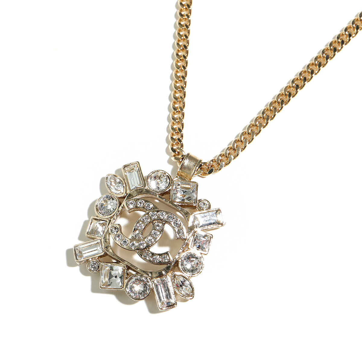 CHANEL シャネル ネックレス ABA245 B10373 レディース ラインストーン チェーン ペンダント ココマーク CCロゴ アクセサリー NM084のサムネイル