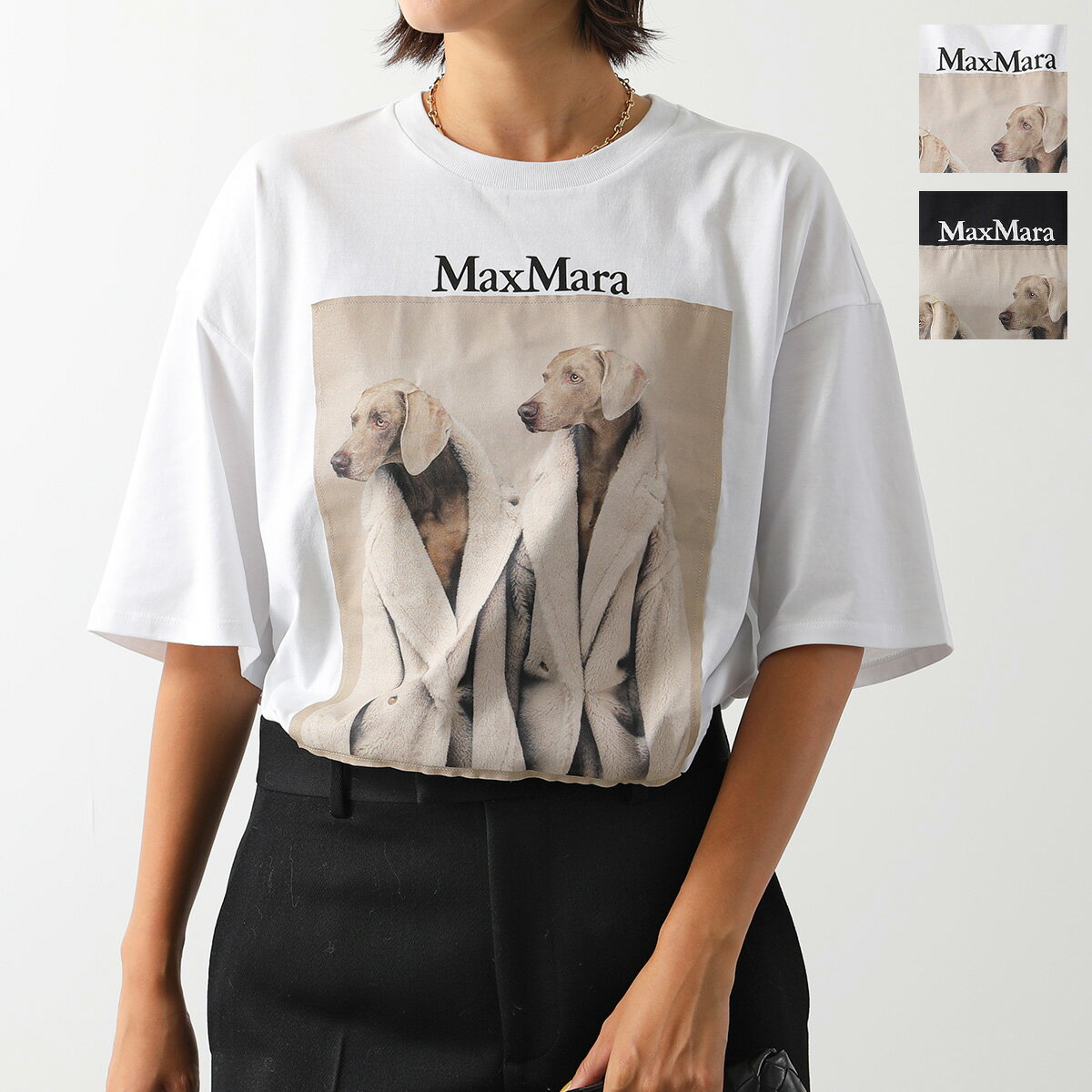 【9/10限定！2人に1人が当選！エントリーで最大100％ポイントバック】MAX MARA マックスマーラ Tシャツ TACCO レディース 半袖 カットソー コットン ジャージー オーバーサイズ クルーネック カラー2色のサムネイル