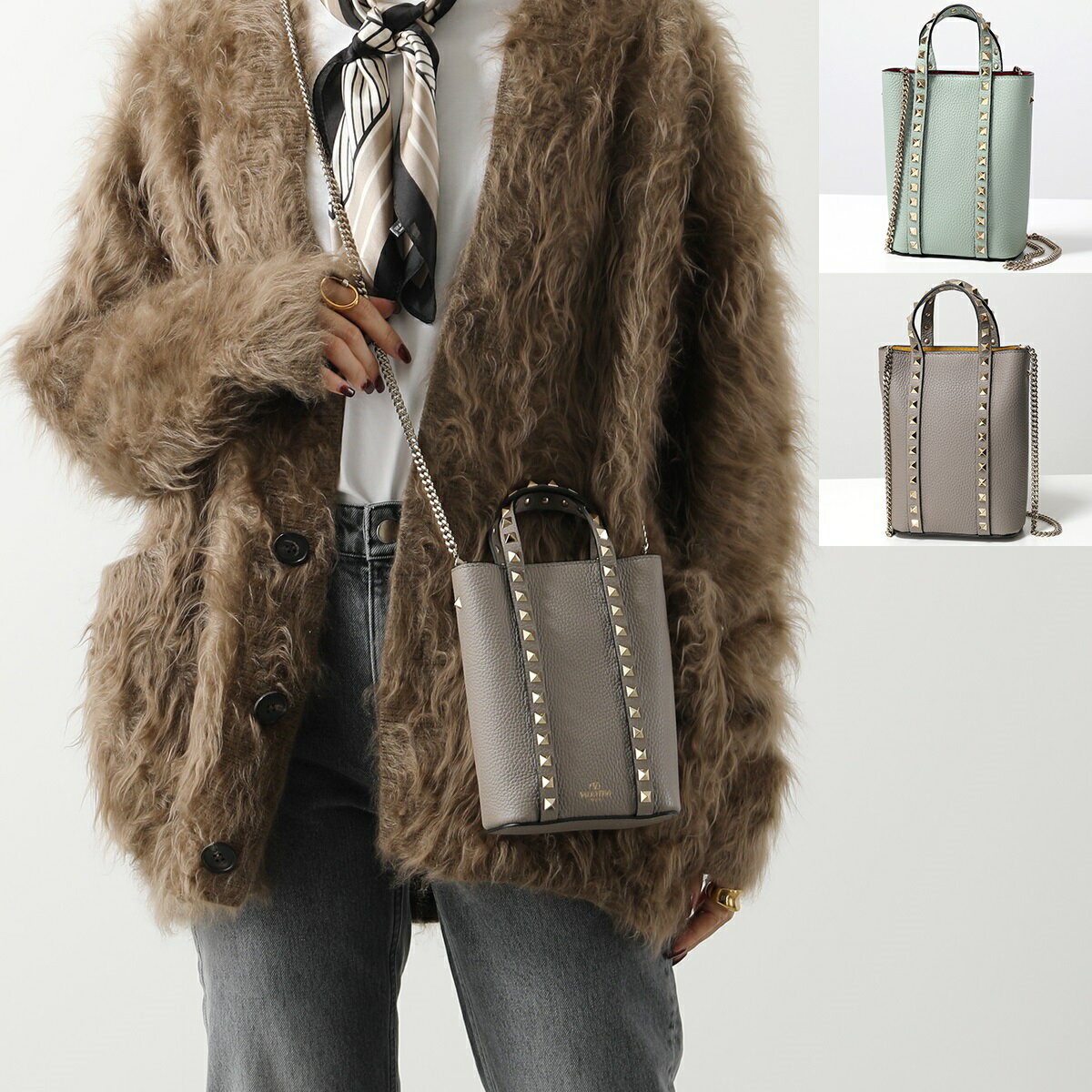 VALENTINO ヴァレンティノ ショルダーバッグ 3W2P0X90 KHF レディース レザー ロックスタッズ ハンドバッグ クロスボディ 鞄 NDGのサムネイル
