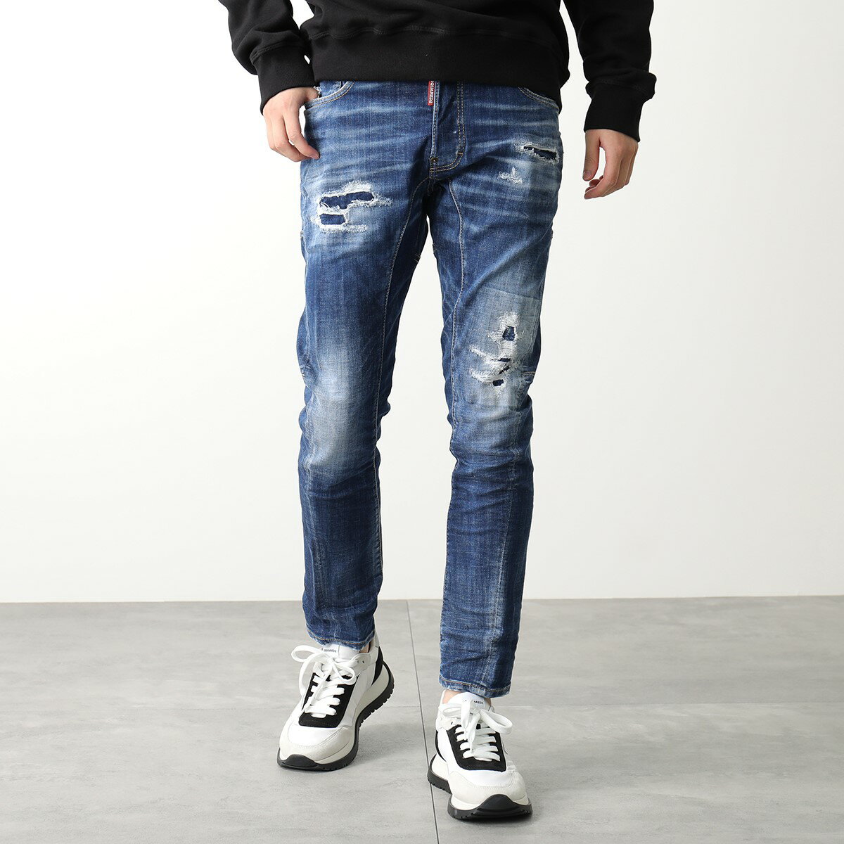 DSQUARED2 ディースクエアード デニム TIDY BIKER JEANS S74LB1334 S30342 メンズ ジーンズ ダメージ加工 メープルリーフ ロゴ 470【point5】【TS10】