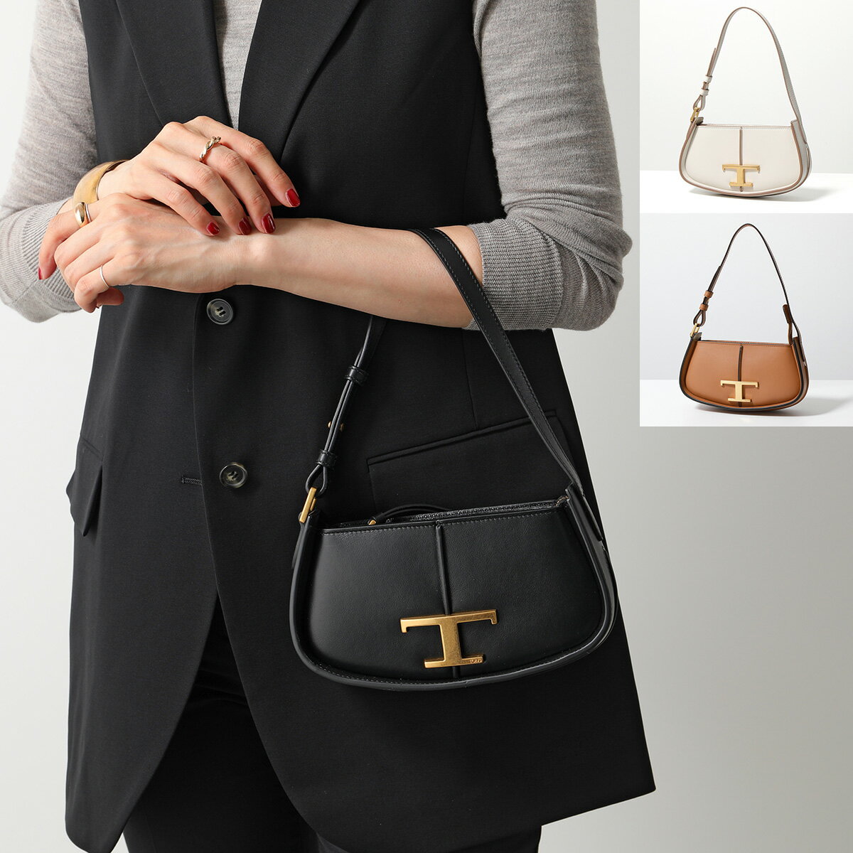 【7/5限定！2人に1人が当選！エントリーで最大100％ポイントバック】TODS トッズ ハンドバッグ XBWTSAX0000 ROR レディース T TIMELESS Tタイムレス レザー ショルダーバッグ 鞄 カラー2色【cp_ten】【tenn】のサムネイル
