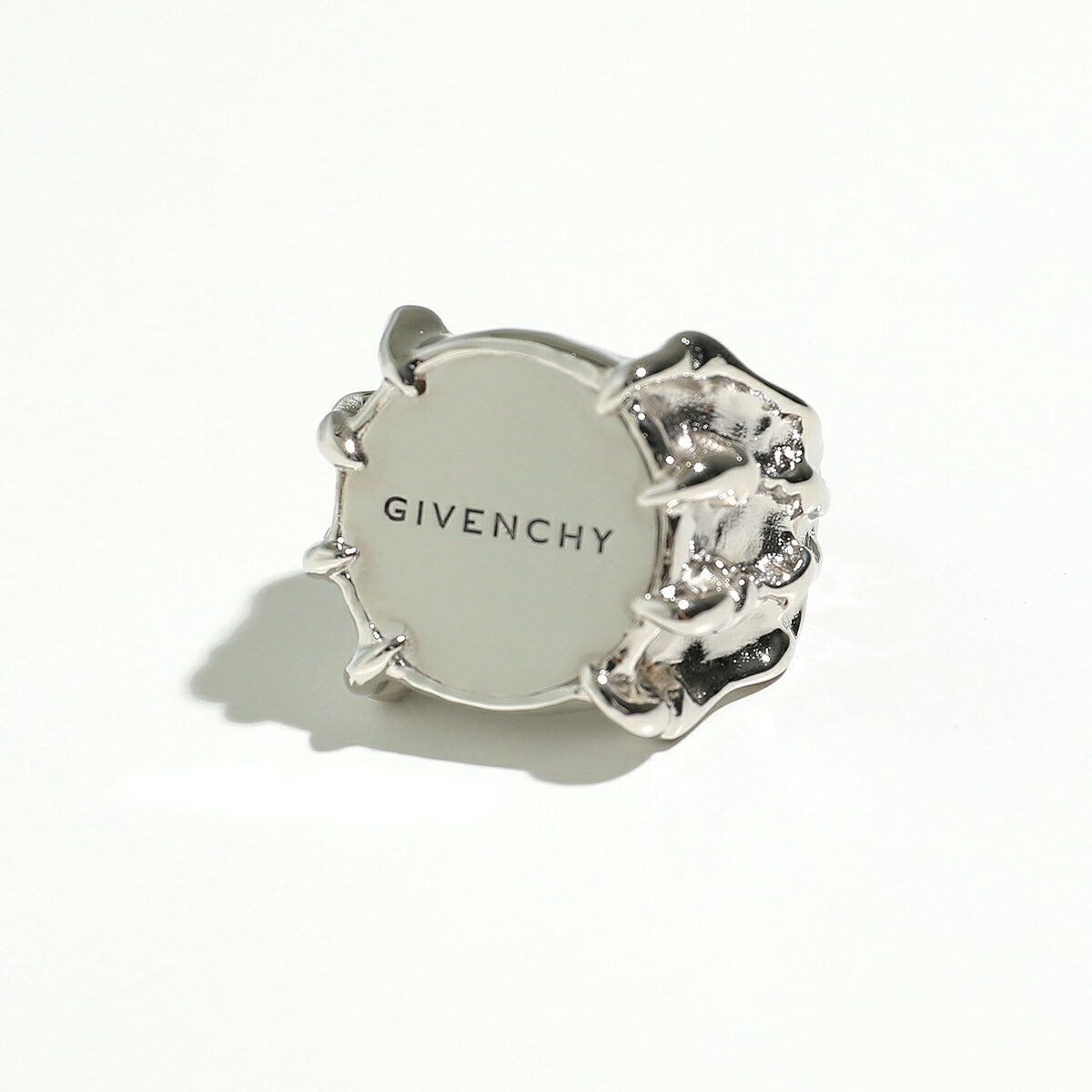 GIVENCHY ジバンシィ リング BN306R F003 レディース ロゴプレート ブラス 指輪 アクセサリー 040/SILVERY