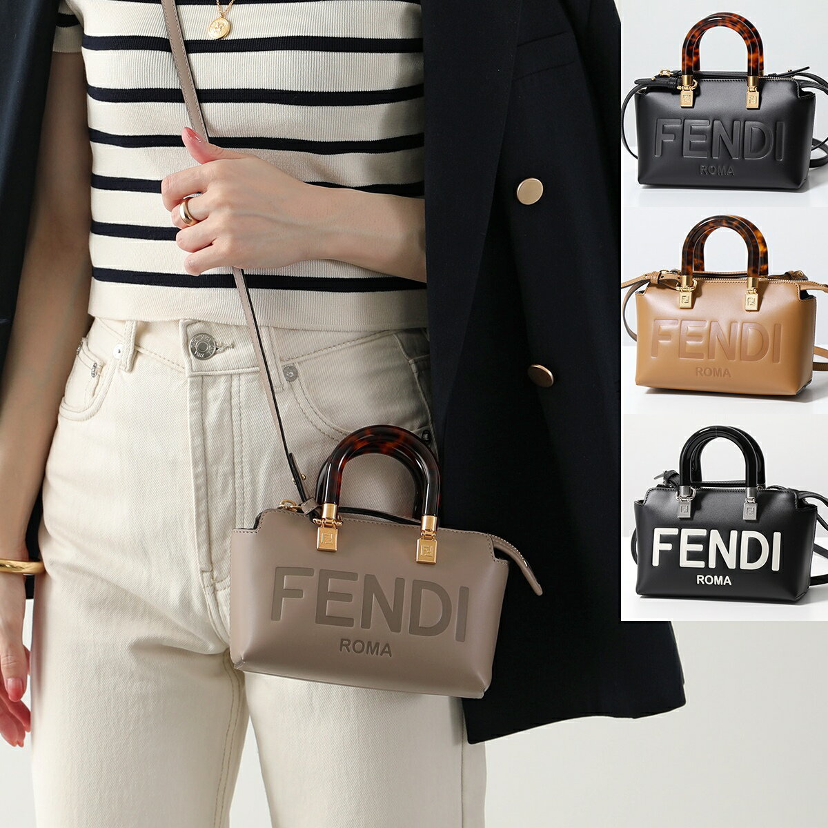 ショルダーバッグ FENDI フェンディ ショルダー バッグ バイ ザ ウェイ ミニ 8BS067 ABVL レディース ハンドバッグ レザー ロゴ べっ甲 鞄 カラー4色【po_fifth】