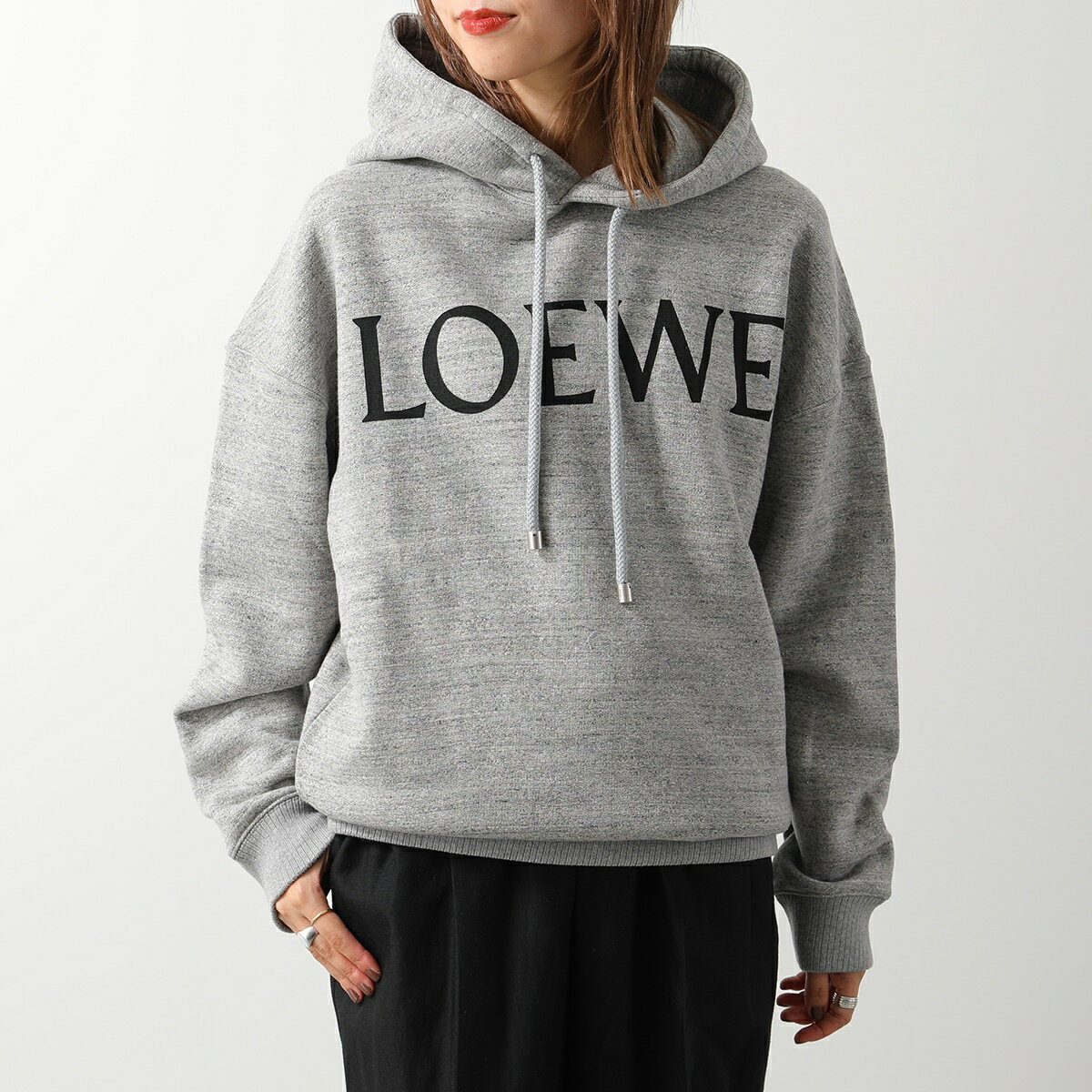 LOEWE ロエベ パーカー H526Y25X36 H526Y25X42 レディース スウェット ロゴ プルオーバー 長袖 裏起毛 1440/GREY-MEL