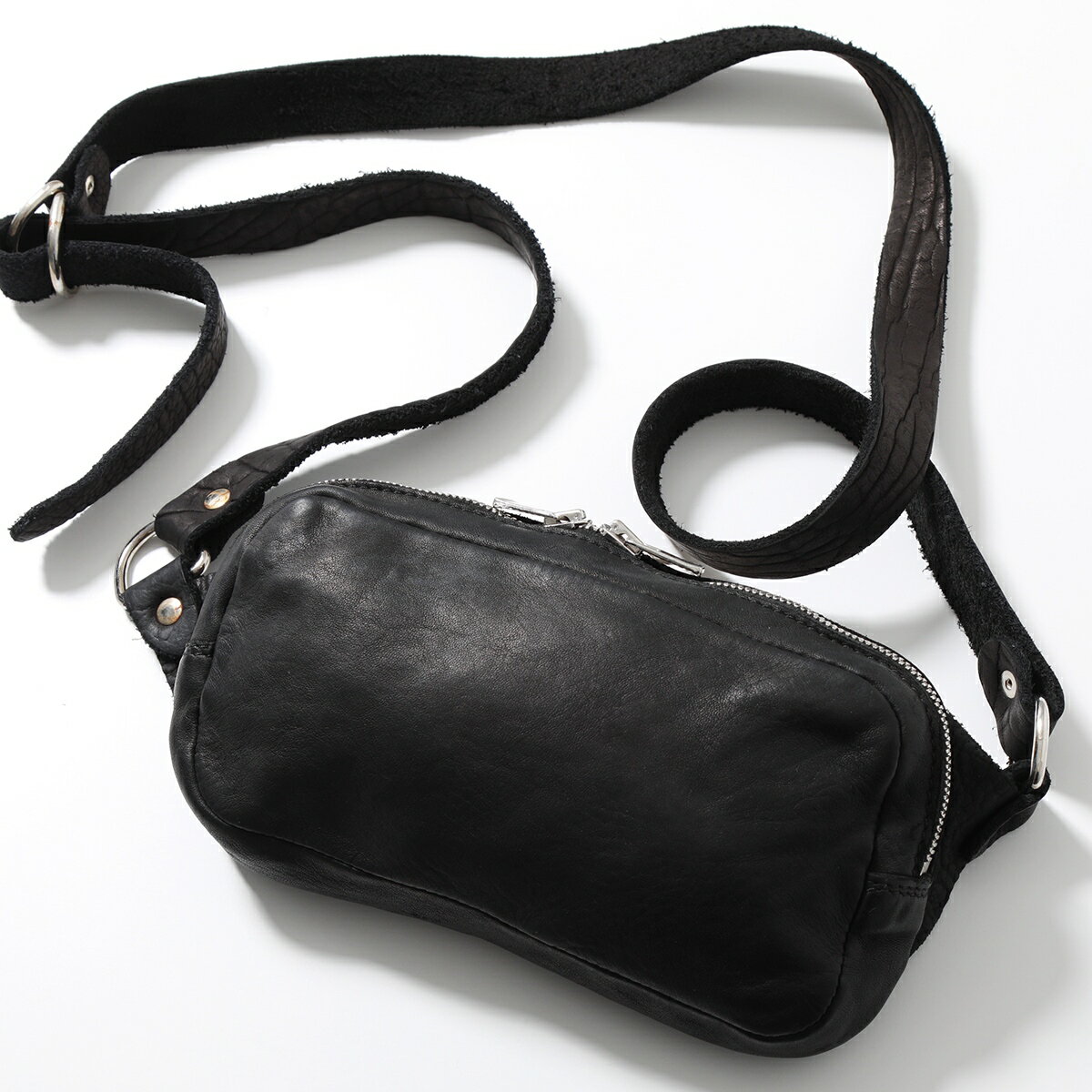 【最大2万円OFFクーポン対象・11/29～12/1限定】GUIDI グイディ ショルダーバッグ soft horse full grain BV04 メンズ レザー クロスボディ ボディバッグ ベルトバッグ 鞄 BLKT