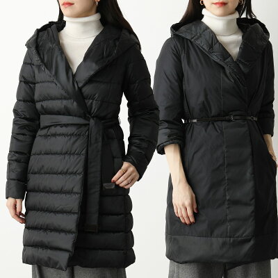 S MAX MARA The Cube エス マックスマーラ ダウンコート NOVEF レディース リバーシブル フーテッド ウエストマーク ガウンコート トラベルBOX付き 003