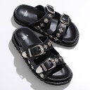 TOGA PULLA トーガ プルラ サンダル Buckle sandals AJ844 レディース レザー メタル スタッズ バックル ベルト シューズ 靴 BLACK【po_fifth】