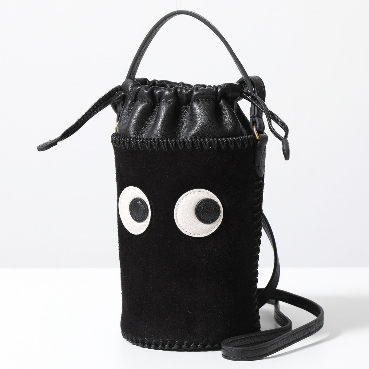 【11/25限定！2人に1人が当選！エントリーで最大100％ポイントバック】ANYA HINDMARCH アニヤハインドマーチ ショルダーバッグ Mini Cross Body Eyes アイズ ミニ クロスボディ 179133 レディース スウェードレザー 鞄 Black【cp_fifte】のサムネイル