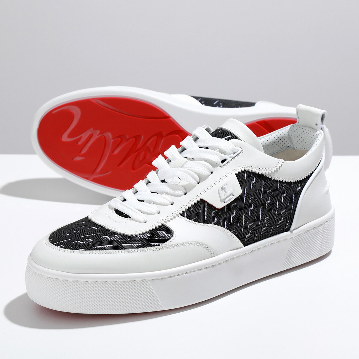 Christian Louboutin クリスチャンルブタン スニーカー HAPPYRUI ハッピールイ 3230010 メンズ ローカット レザー CLモノグラム シューズ 靴 WH51/WHITE/BLACK【po_fifth】