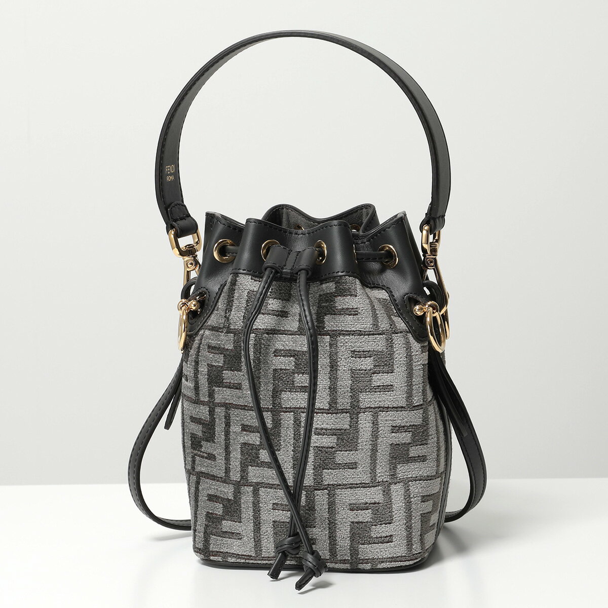 FENDI フェンディ ショルダーバッグ MINI MON TRESOR ミニ モン トレゾール 8BS010 ALMK レディース スモール FFロゴ 巾着 鞄 F1IQR/ANTRACITE+ASFALTO+OSのサムネイル