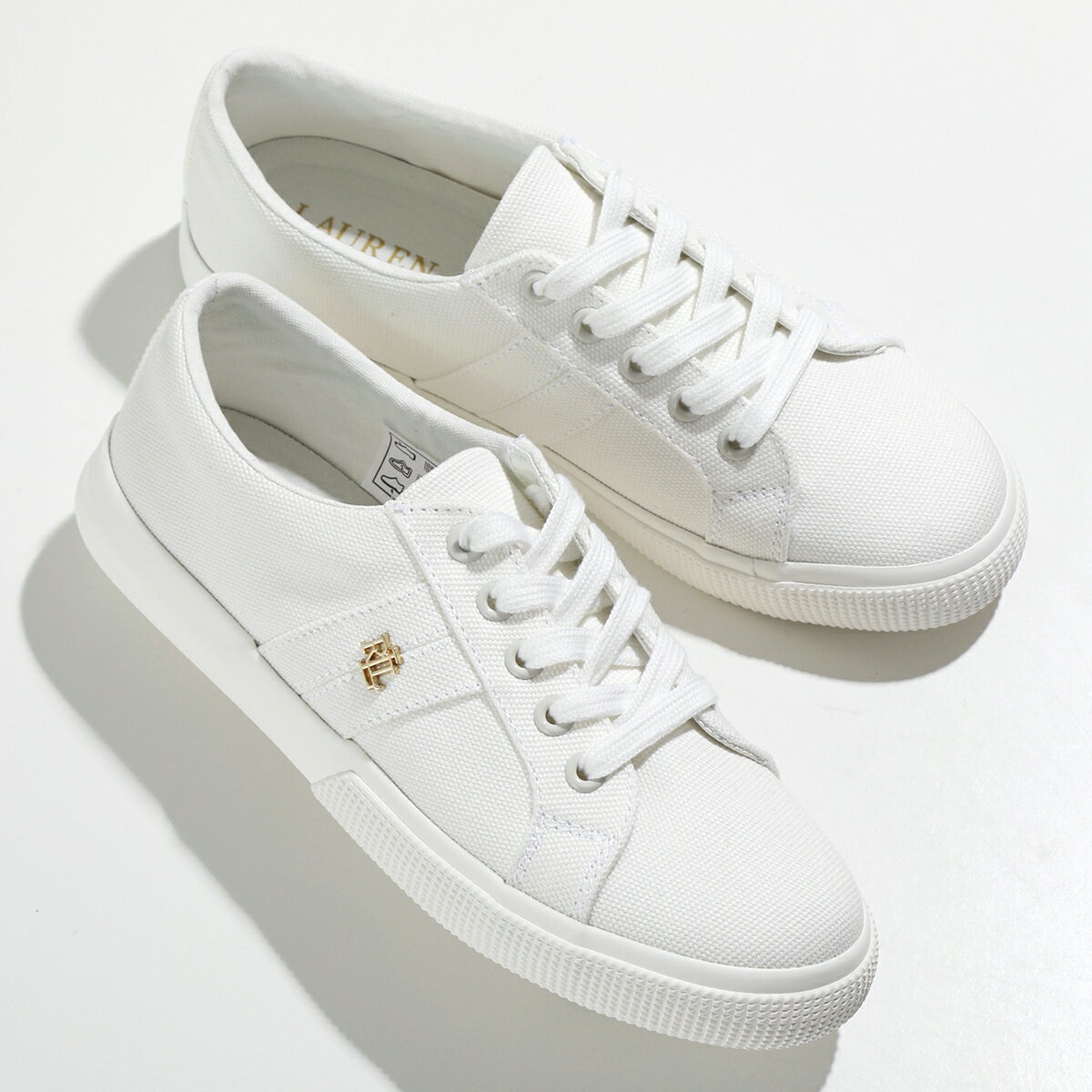 Lauren Ralph Lauren ラルフローレン スニーカー JANSON ジャンソン 802804598 レディース ローカット キャンバス シューズ 靴 001/WHITE