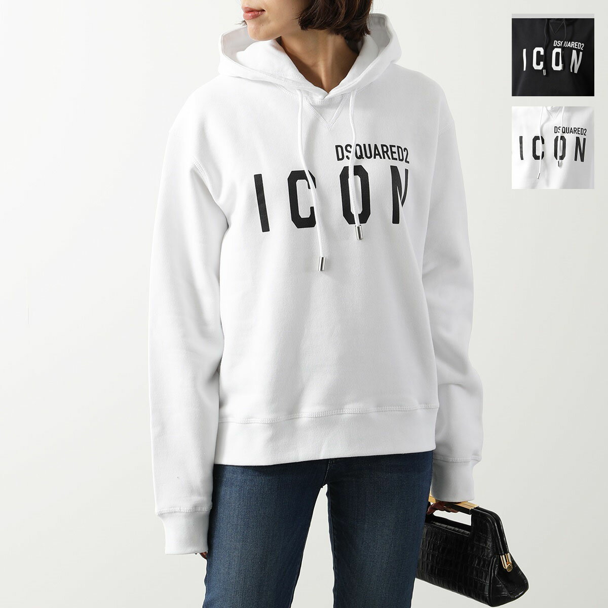 DSQUARED2 ディースクエアード パーカー BE ICON COOL SWEATSHIRT S80GU0002 S25516 レディース プルオーバー 長袖 裏起毛 スウェット カラー2色