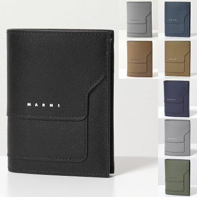 MARNI マルニ 二つ折り財布 PFMI0046U0 LV520 メンズ レディース サフィアーノカーフスキン バイフォールド YEN&USD ウォレット ミニ財布 カラー8色