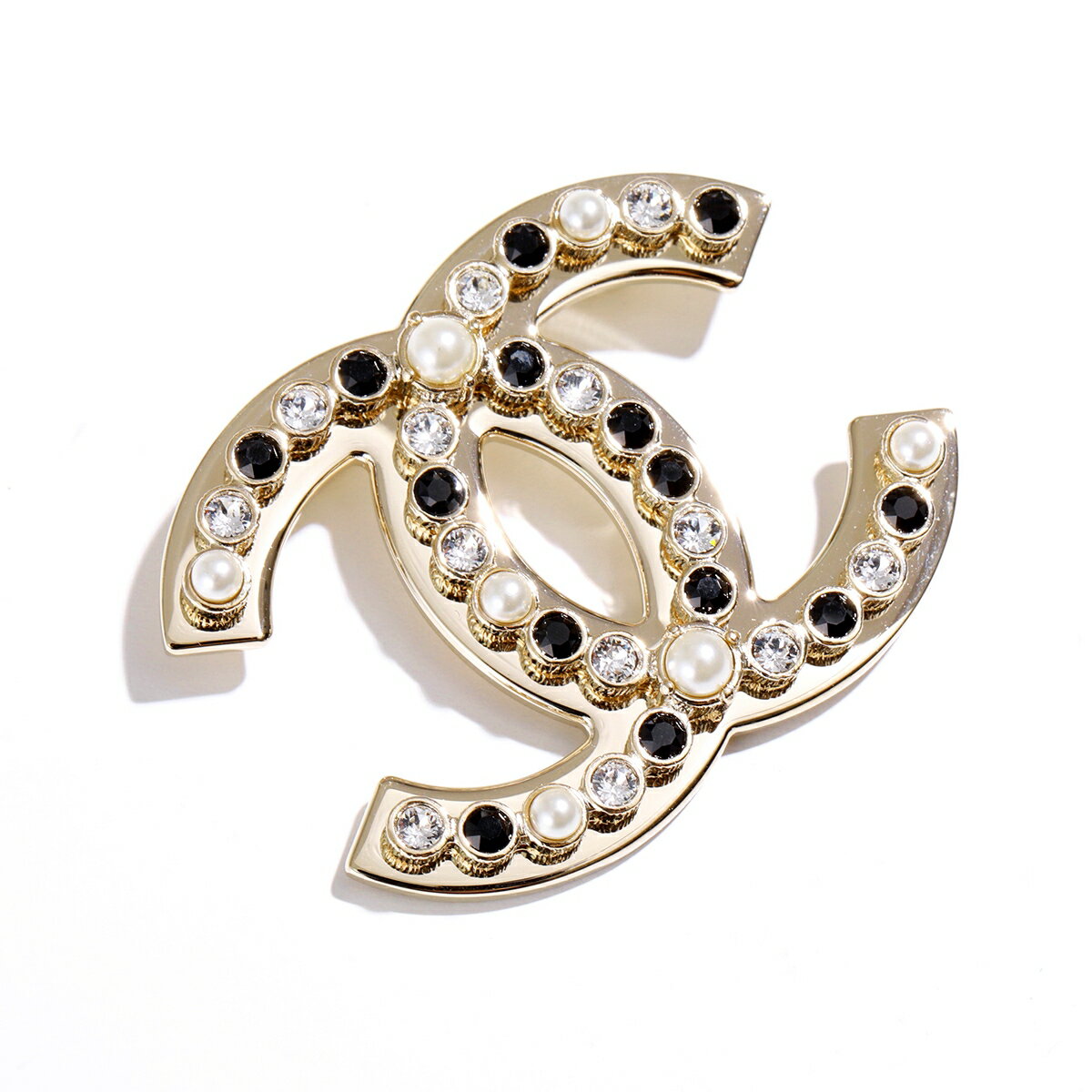 CHANEL シャネル ブローチ ABC018 B14649 レディース ラインストーン パール ココマーク CCマーク ピンバッチ メタル ロゴ NS517のサムネイル