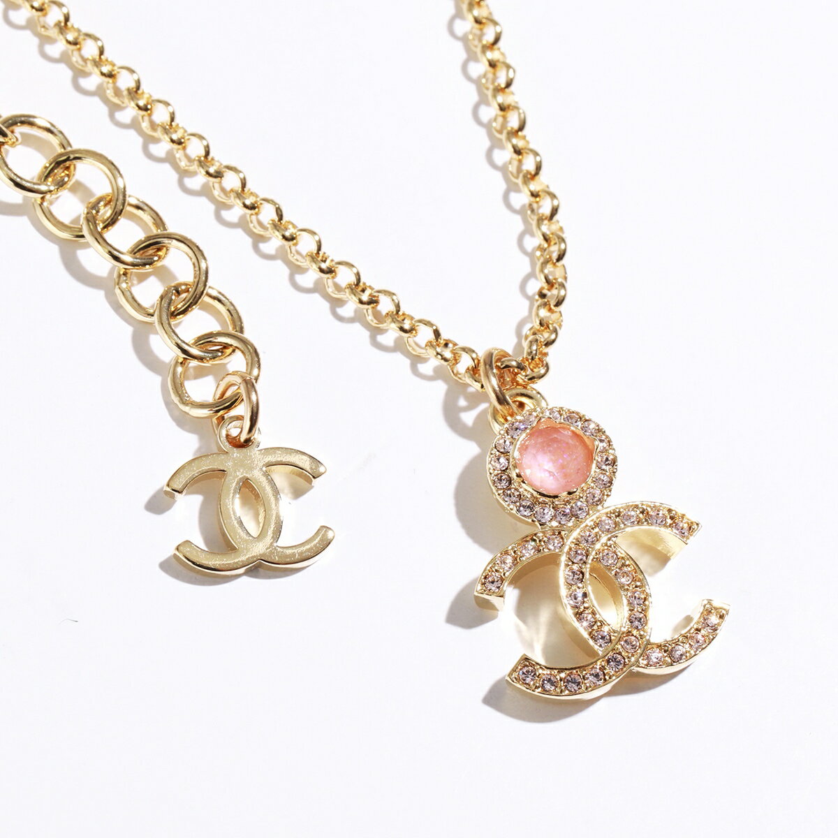 【11/25限定！2人に1人が当選！エントリーで最大100％ポイントバック】CHANEL シャネル ネックレス ABB685 B14146 レディース ラインストーン メタル チェーン ペンダント ココマーク CCマーク アクセサリー NR675のサムネイル