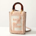 FENDI フェンディ ショルダーバッグ MINI SUNSHINE SHOPPER 8BS051 AL9Y レディース ファー レザー FFロゴ ハンドバッグ ミニバッグ 鞄 F1J47/SOAP+WHITE