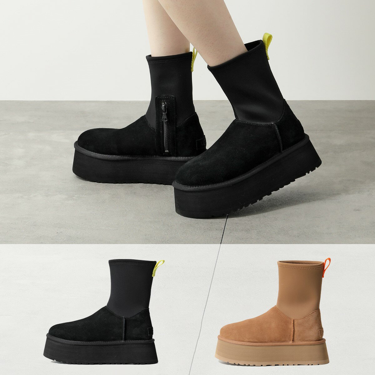 UGG アグ ショートブーツ CLASSIC DIPPER 1144031 レディース ムートン 厚底 プラットフォーム スウェード シューズ 靴 カラー2色のサムネイル