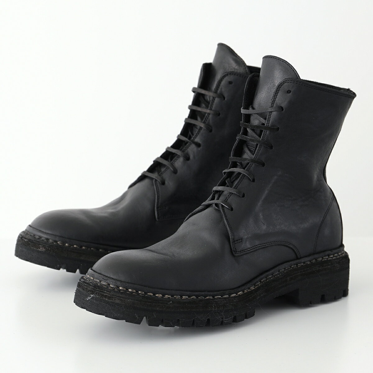 GUIDI グイディ レースアップブーツ 795V N メンズ ホースレザー Vibram ビブラムソール ショートブーツ シューズ 靴 BLKT