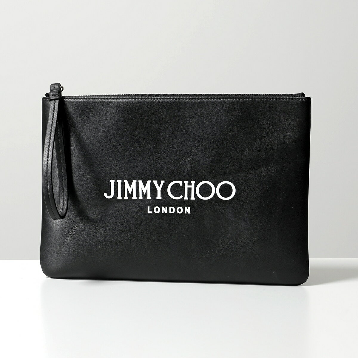 Jimmy Choo ߡ奦 åХå ZIP POUCH/U ANR  쥶  ꥹȥåդ ɥХå  BLACK/WHITE/SILVERpo_fifth