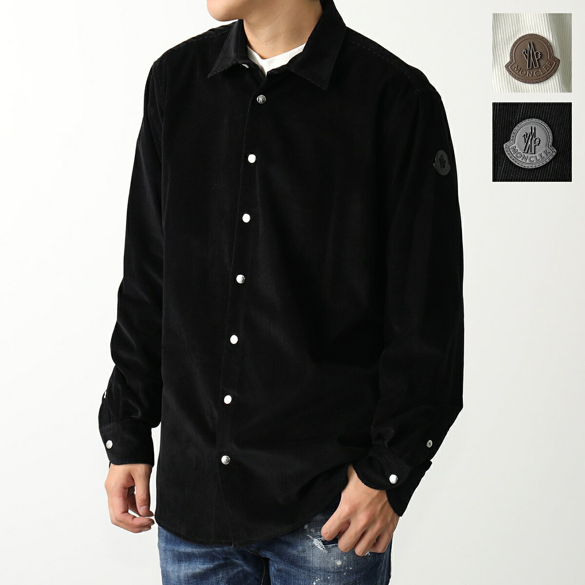 MONCLER モンクレール 長袖シャツ CAMICIA カミーチャ 2F00007 549H4 メンズ コーデュロイ ロゴパッチ コットン カラー2色のサムネイル