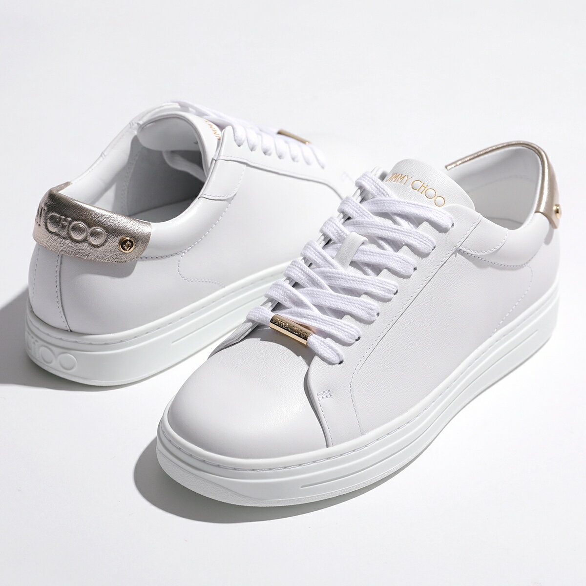 Jimmy Choo ジミーチュウ スニーカー ROME/F AZA レディース ローカット レザー シューズ 靴 V-WHITE/CHAMPAGNEのサムネイル