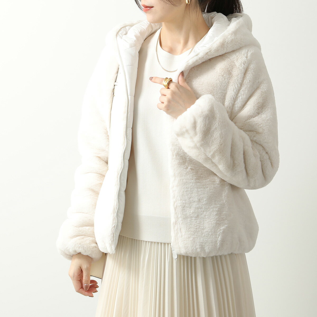 【5,000円OFFクーポン対象・5/27-9時59分迄】SAVE THE DUCK セイブザダック エコダウン LAILA D33540W FURY レディース エコファー パデッドジャケット リバーシブル フーデッド カラー5色【outlet】 3