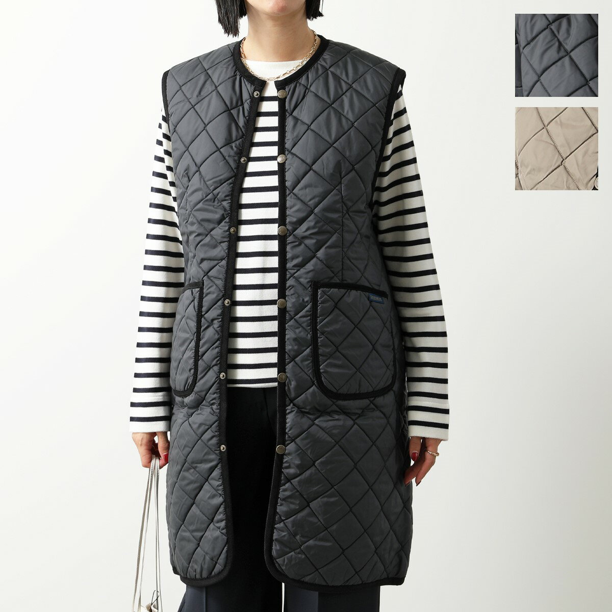 LAVENHAM ラベンハム 中綿ベスト LONGLINE CREW NECK GILET ロングライン クルーネック ジレ LV6187 レディース キルティング カラー2色