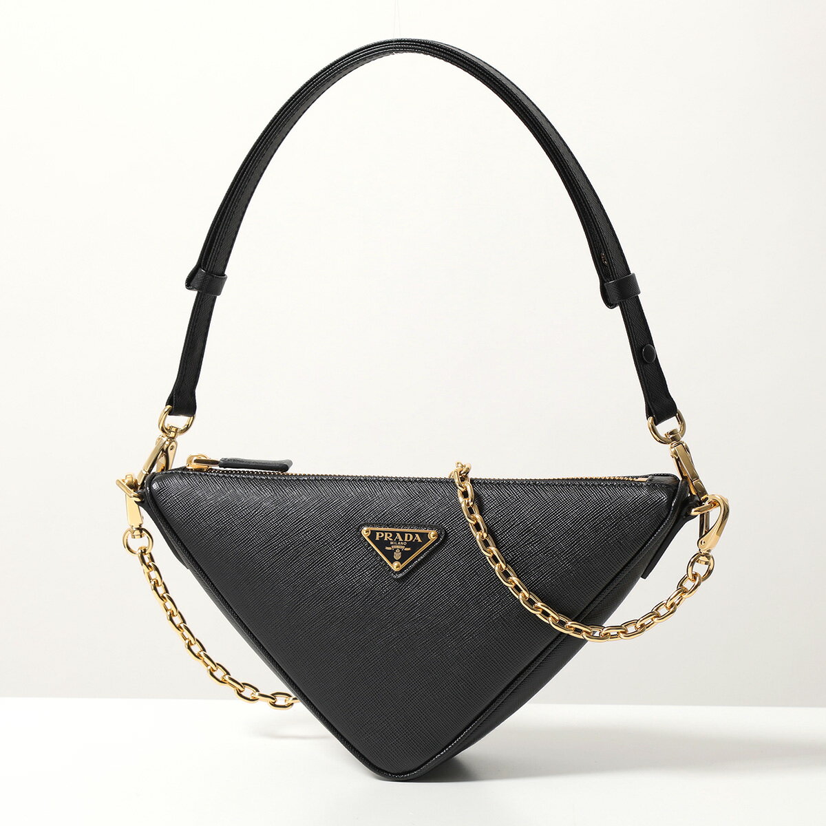 PRADA プラダ ハンドバッグ 1BC543 NZV レディース トライアングル ロゴ サフィアーノレザー ミニバッグ ボディバッグ 鞄 F0002/NEROのサムネイル