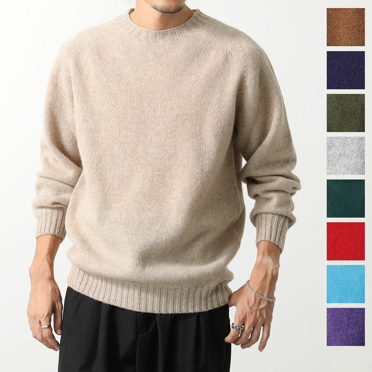 Harley of Scotland ハーレーオブスコットランド ニットセーター Crew Neck Sweater M2474/7 メンズ ウール クルーネック 丸首 長袖 カラー10色【p10倍】