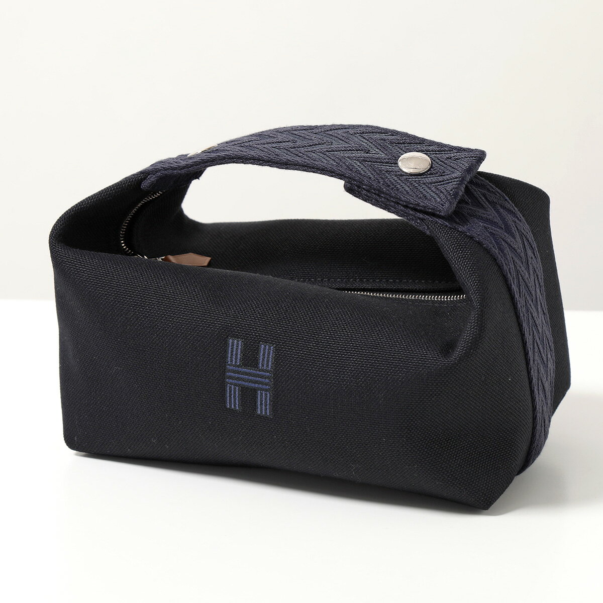 HERMES エルメス ポーチバッグ ブリッドアブラック BRIDE A BRAC PM 103353M 01 レディース トワルアッシュ トワルH ハンドバッグ SV 鞄 NOIR/BLEU-NUITのサムネイル