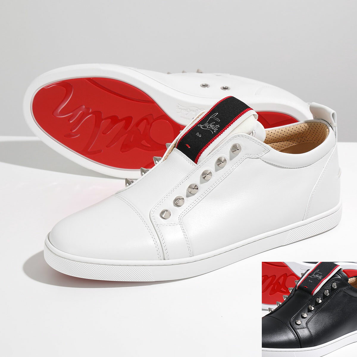 Christian Louboutin クリスチャンルブタン スニーカー F.A.V Fique A Vontade 3200465 メンズ レザー スタッズ装飾 スリッポンロゴ 靴 カラー2色【po_fifth】