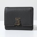 バーバリー 革二つ折り財布 レディース BURBERRY バーバリー 二つ折り財布 LS TB COMPACT WALLET LGL 8049217 レディース レザー ミニ財布 TBロゴ A1189/BLACK【po_fifth】