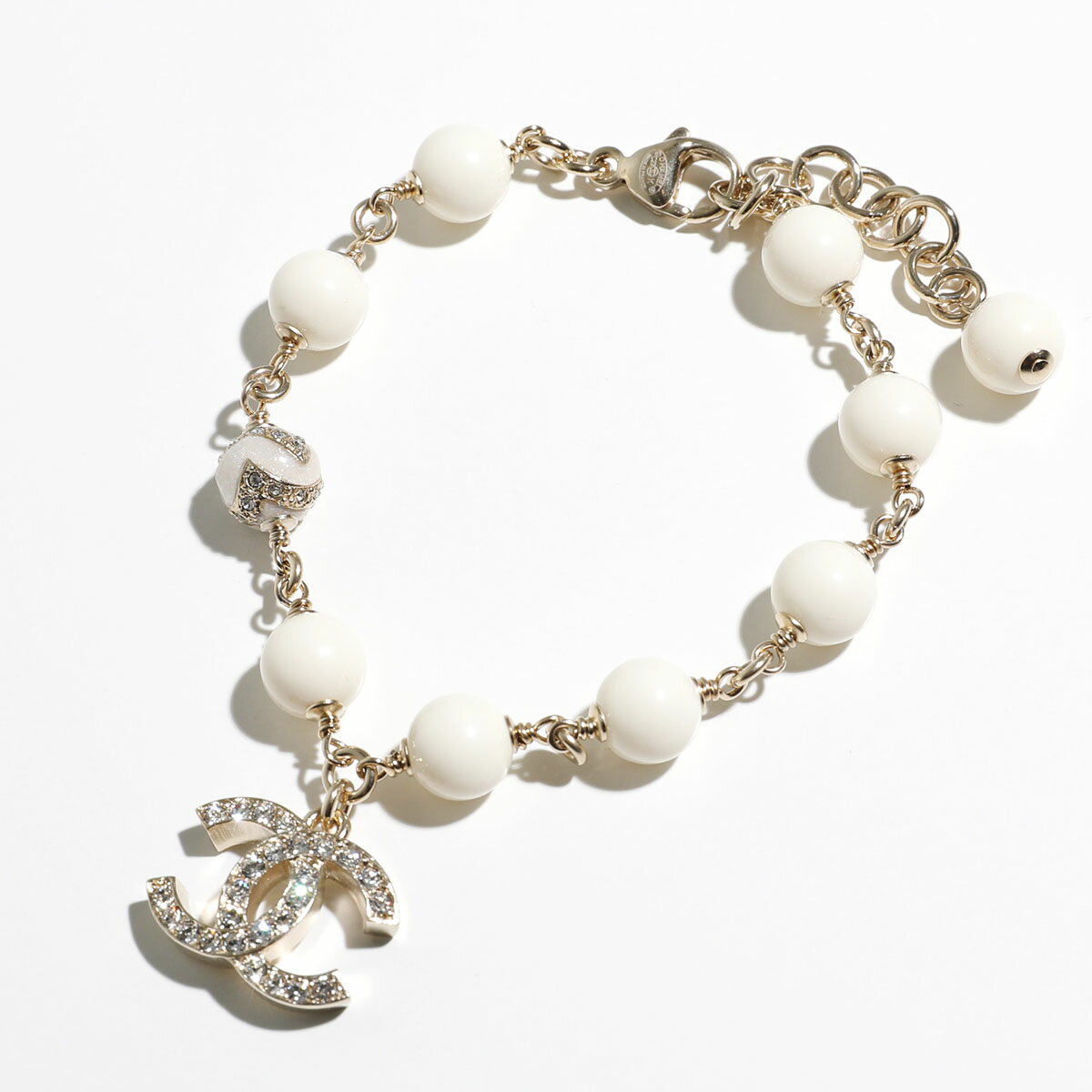 【10/25限定！2人に1人が当選！エントリーで最大100％ポイントバック】CHANEL シャネル ブレスレット ABC122 B14703 レディース ココマーク CCマーク クリスタル装飾 NS708のサムネイル
