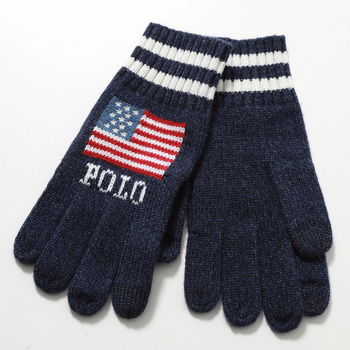 ラルフローレン　手袋（メンズ） Polo Ralph Lauren ポロ ラルフローレン 手袋 BOLD FLAG GLOVE PC1176 メンズ タッチ グローブ ロゴ フラッグ ウールブレンド 433