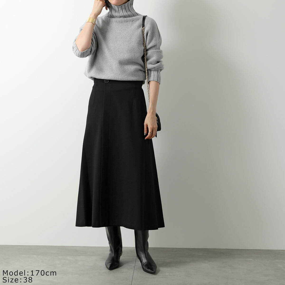 MEIMEIJ メイメイジェイ フレアスカート MA15SK レディース ラップ風 Aライン ジャージー ミモレ丈 カラー2色 2