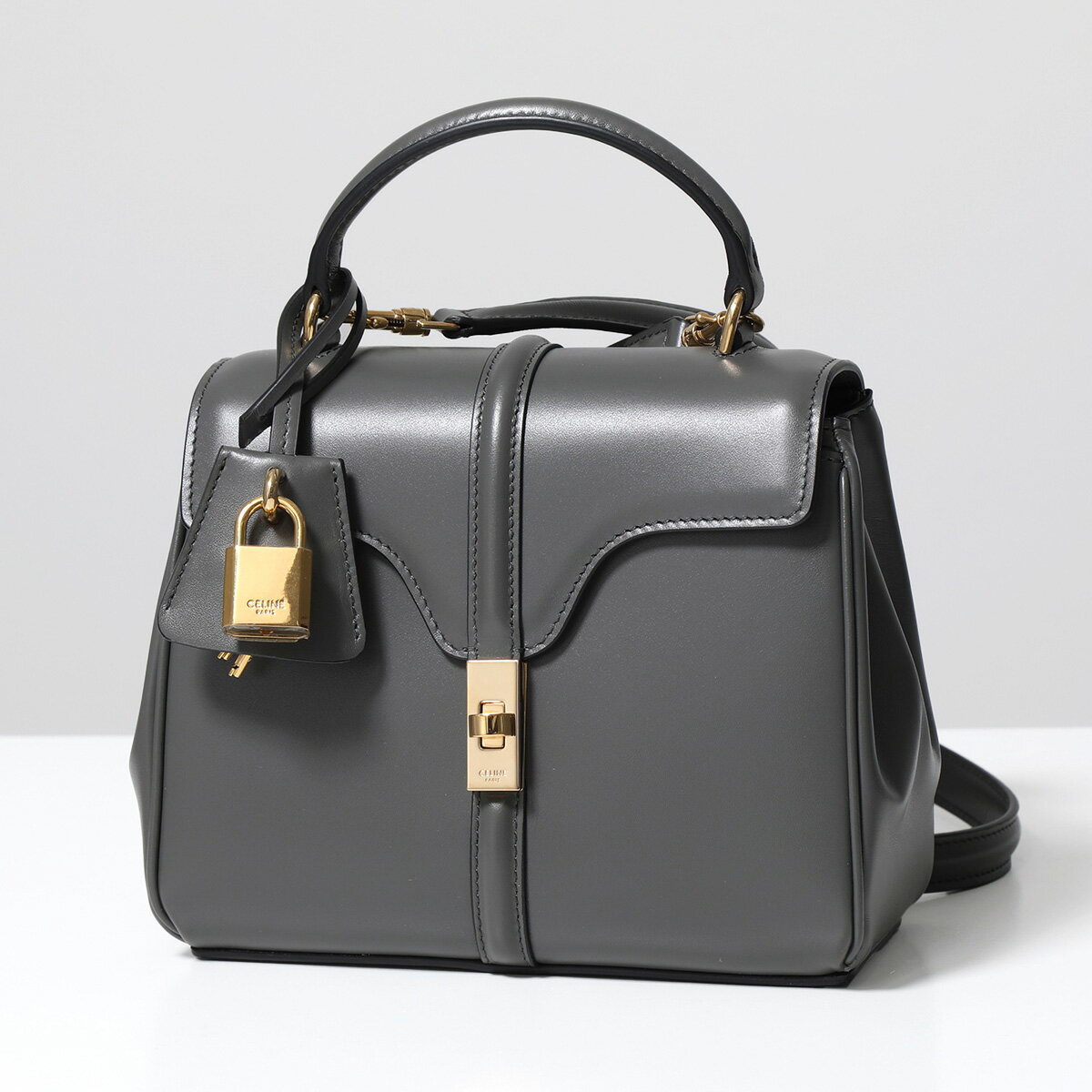 CELINE セリーヌ ショルダーバッグ Mini 16 セーズ 197983BEY.10AN レディース レザー ポシェット ハンドバッグ ロゴ 鞄 NTHRACITEのサムネイル