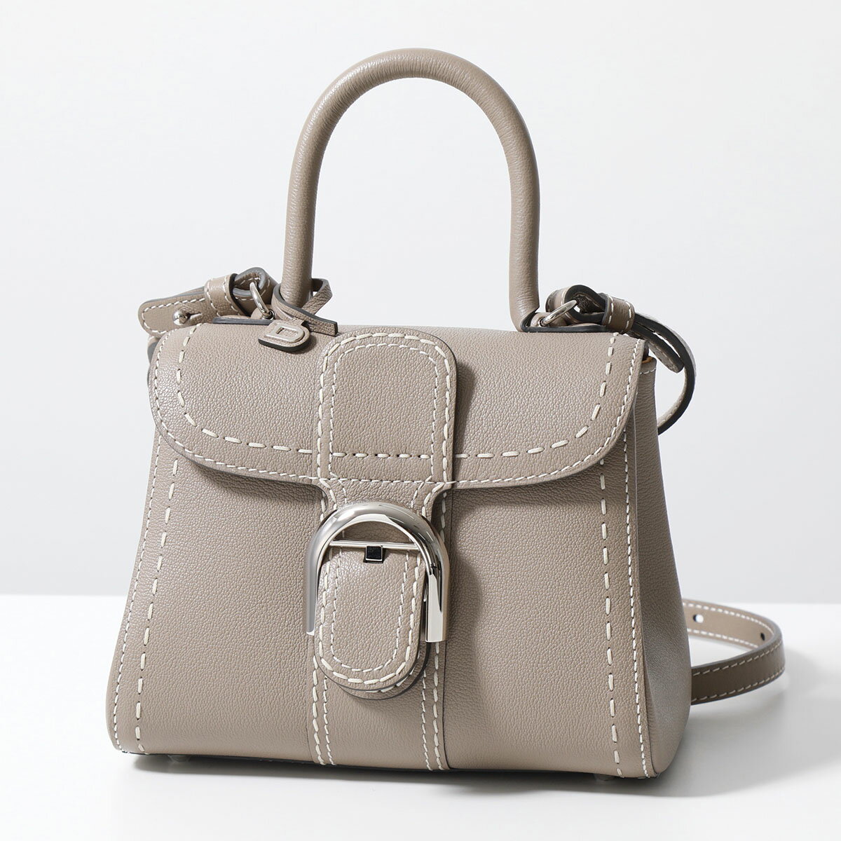 DELVAUX デルヴォー ハンドバッグ Brillant Mini ブリヨン ミニ Surpique'Rode'o Calf AA0406ADW0 AKSPA レディース レザー ショルダーバッグ 鞄 Tourterelle-Ivory